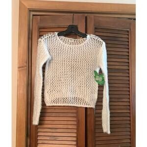Selena Gomez Juniors XS White Sheer Open Knit Sweater NWT